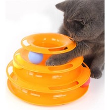 Store Tower Of Tracks Toplu Yuvarlak Kedi Oyuncağı Kedi Eğlencesi Pembe (Turuncu)