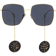 Gucci GG1031S 009 59-16 Kadın Füme Mat Camlı Altın Metal Kare Güneş Gözlüğü