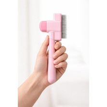 Store Kedi Köpek Kıtık Açıcı Tarak Pembe Renk Tüy Açıcı Evcil Hayvan Bakım Tarağı Ergonomik Saplı Pratik Kullanım (Pembe)