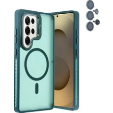 Bezos Joko Samsung Galaxy S25 Ultra Flet Lens Magsafe Kapak - Koyu Yeşil
