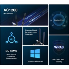 Store MA30E, AC1200MBPS Ikisi Bir Arada Wi-Fi 5 & Bluetooth 5.0 Pcıe Ağ Kartı