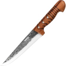 Wooden Saplı Dövme Kasap Bıçağı 18,5 cm