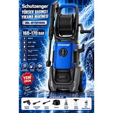 SCHUTZENGER 1900W 160-170 Bar Yüksek Basınçlı Oto Yıkama Makinesi – Hortum Makaralı ve Köpük Hazneli Tam Set