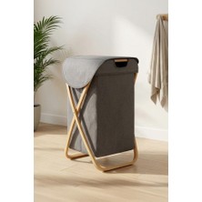 Digithome Bambu Çapraz Ayaklı Banyo Kirli Çamaşır Sepeti Banyo Düzenleyici Sepet