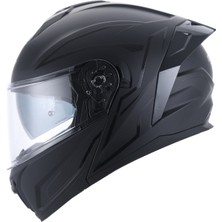 Sway SW-919 Shiny Stripe Black Çene Açılır Motosiklet Kaskı - Motodede