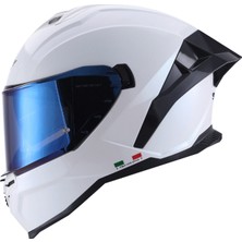 Sway SW-867 Blue White Full Face Kask - Motodede