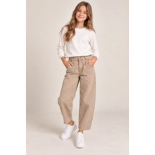 Loco Loco 09-15 Yaş Kız Çocuk Bej Moom Jn Gabardin Pantolon - Bej