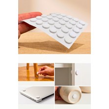 Vekorr Kendinden Yapışkanlı Şok Darbe Emici Ses Stoperi 10 mm Beyaz 50'li Paket Dolap Çekmece Tamponu