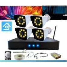 Maesko 5 Mp Lens 2 Mp 1080P Gece Renkli 4 Kameralı Wıfı Özellikli Kamera Seti 2 Tb HDD