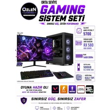 Özlen  X95 RYZEN 7 5700 RX 580 8GB 16GB RAM 500GB M.2 SSD 24'' Full HD 200Hz Oyuncu Bilgisayarı