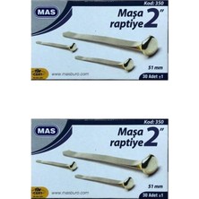 Mas 350 Maşa Raptiye 2'li 51 mm Uzunlukta Altın Renkli Kırtasiye Ürünü