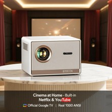 Byintek T5 Max Projeksiyon Cihazı, Lisanslı Google TV, Full HD 1080P, 1000 ANSI Lümen, HDR10, Otomatik Odaklama, Otomatik Trapez Düzeltme, Wi-Fi, Bluetooth 5.0, Sızdırmaz Optik Motor