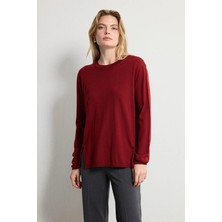 Love My Body Uzun Kol Triko Kazak Bordo 139LO115000