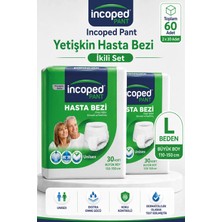 Incoped Yetişkin Emici Külot Bez- Yüksek Emicili Hasta ve Yetişkin Külot Bez Large 30'lu 2 Paket - 30X2