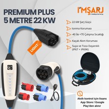 Nrgkick 22KW 32A Taşınabilir Şarj Istasyonu (Premium Plus Light Set 5m Full Adaptörlü 16A/32A Monofaze Trifaze Ev Prizli Akıllı Mobil Wallbox)