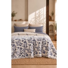 Veronica Line %100 Pamuklu 8 Kat Müslin Yatak Örtüsü 220X240 cm Çift Kişilik Pike Çift Taraflı