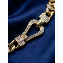 Zarene Silver Xuping Kemer Desenli 14K Gold Bileklik