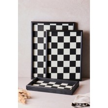 St. Morritz Toronto Dama 3'lü Ahşap Tepsi 30*35*40 cm