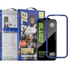 Blueo iPhone 18 Pro Max Uyumlu 3D Ar Yansıma Önleyici Kavisli Uygulama Aparatlı Ekran Koruyucu Cam