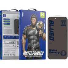 Blueo iPhone 18 Pro Uyumlu Full Cover Mat Hayalet Ekran Koruyucu Cam | Anti-Peep