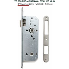 İto Kilit İto 760/RKO40 Banyo WC Extra Gömme Kilit 40 mm Oval Aynalı Rulmanlı
