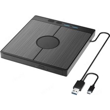 YeniTech Harici CD DVD Rw Okuyucu Yazıcı 7'si 1 Arada USB 3.0 Type-C DVD Writer Sd Tf Kart Okuyucu USB Hub