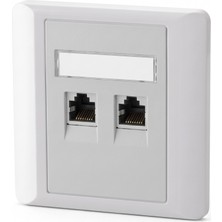 Nets Shop Nets DNE-FP86-A2 Nets 86 Tip Çift Portlu Faceplate Priz Kapağı - 2 Port Network Prizi