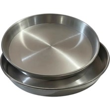 St. Morritz Alüminyum Fırın Tepsisi 2'li Set , 40 - 42 cm , Börek Baklava Tava , Paslanmaz Yanmaz