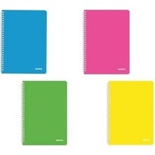 Mopak A4 Spiralli Neon Pp Kapak Defter 120YP. Kareli