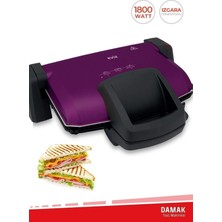 St. Morritz Damak 1800 Watt Çıkarılabilir Plakalı Kademe ve Isı Ayarlı Tost ve Izgara Makinesi