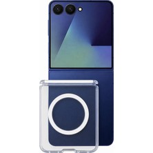 Blueo Samsung Galaxy Z Flip 8 Uyumlu B Crystal Magsafe Parmak Izi Bırakmayan Şeffaf Silikon Kılıf