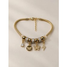 Kirkda Bir KırkdaBir Kelebek Desenli Charm Bileklik