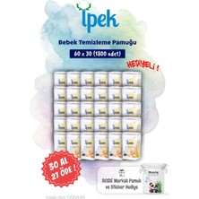 İpek Ipek 60'lı 30 Al 27 Öde Bebek Temizleme Pamuğu ve Rosie Pamuk Hediye
