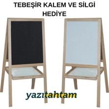 St. Morritz Çift Taraflı Ayaklı Çocuk Beyaz & Kara Tahta Silgi Tebeşir ve Kalem Hediyeli