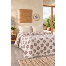 Veronica Line %100 Pamuk Müslin Yatak Örtüsü 220X240 cm Çift Kişilik Pike Battaniye – Çiçek Desenli
