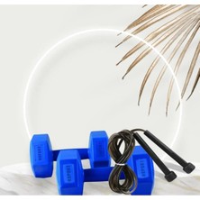 St. Morritz 5kg x 2 Adet Dambıl ve Atlama Ipi Kombin Seti Vinyl Kaplama Dumbell