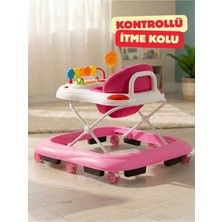 St. Morritz 3 Kademeli Kontrollü Itme Kollu Bebek Yürüteç | Oyuncaklı, Güvenli ve Ergonomik