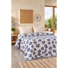 Veronica Line %100 Pamuk Müslin Yatak Örtüsü 220X240 cm Çift Kişilik Pike Battaniye – Çiçek Desenli