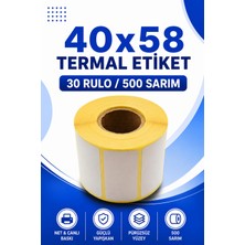 Küresel Etiket 40x58mm Termal Etiket | 30 Rulo | 500 Sarım | Ribonsuz | Kargo, Lojistik, Terazi | Yapışkanlı