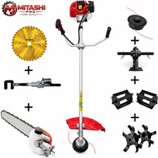 Mitashi Pro Benzinli Euro5 Benzinli Yan Tırpan Zeytin Silkeleme + Toprak Çapalama + Dal Budama + Çim Biçme Full Paket