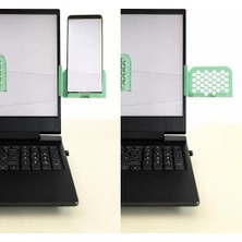 Aslanoğlu Store Mey Ithalat® 3D Baskı Monitor Telefon Tutucu - Petek Desenli Laptop Kenar Telefon Tutucu-Mint