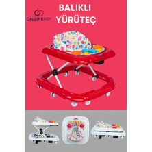 St. Morritz Balıklı Yürüteç Örümcek Bebek Yürüteç 3 Kademeli Oyuncaklı 10 Tekerlekli