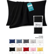 Vionel Home Pamuklu 2'li Yastık Kılıfı 50X70 cm Düz Siyah
