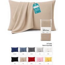 Vionel Home Pamuklu 2'li Yastık Kılıfı 50X70 cm Düz Bej