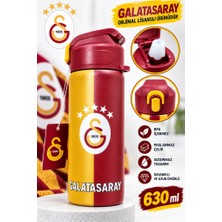 Galatasaray Lisanslı Çelik Termos Matara Sarı Kırmızı 630 ml