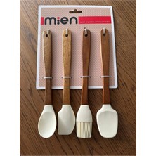 St. Morritz Mini Slikon Spatula Seti - Akasya Saplı
