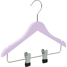 NYN Ahşap KSÇM 3-7 Yaş 30 cm Mandallı Çocuk Askısı Lila Renk 12 Adet
