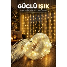 3x3 Perde 240 LED Sarı Işık - 8 Fonksiyonlu