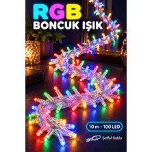 Ttt 10M 100 LED Boncuk Lamba Rgb Işık Şeffaf Kablo