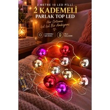 2 Metre 10 LED Pilli 2 Kademeli Parlak Top LED